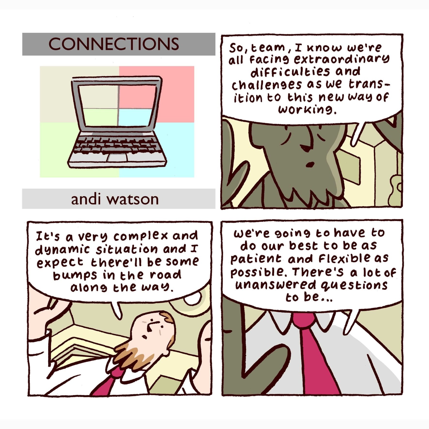 comic strip about connections during the Coronavirus