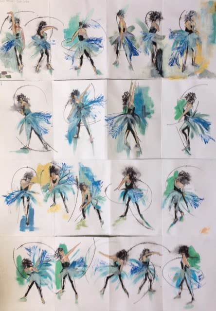 sketches of dancers